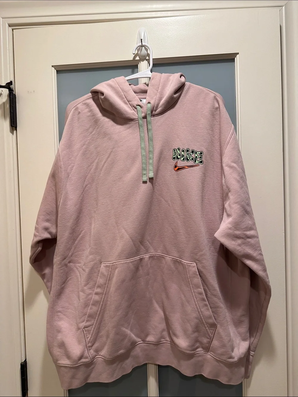 Nike Pink Hoodie with Drawstrings and Logo